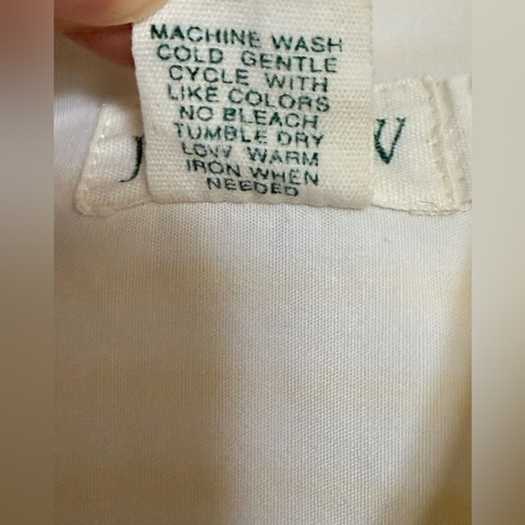 J.Crew Cotton Striped Shirt Women’s Size L Yellow White Button Front - Picture 6 of 8